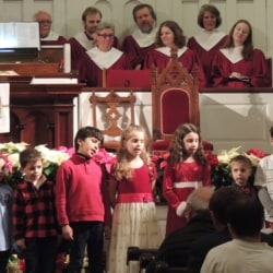 A children's choir singing