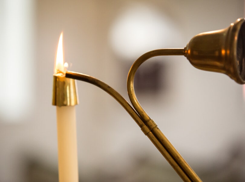 A candle being lit